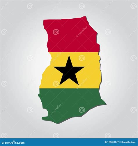 Ghana Map Flag stock illustration. Illustration of west - 128403147