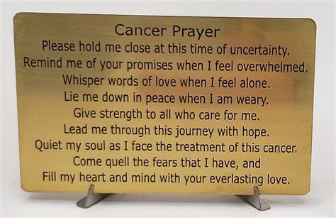 Cancer Prayer BRASS Wallet Card Includes Free Custom Card - Etsy