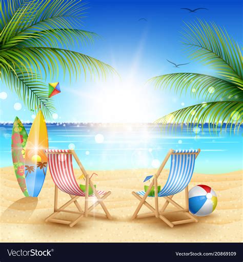 Beautiful summer beach background Royalty Free Vector Image