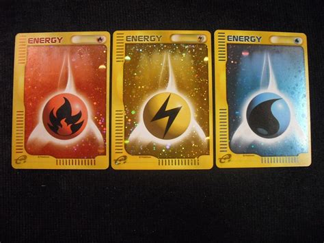 Water Lightning Fire Energy !! Pokemon-e Minimum Pack Holo Japanese ...