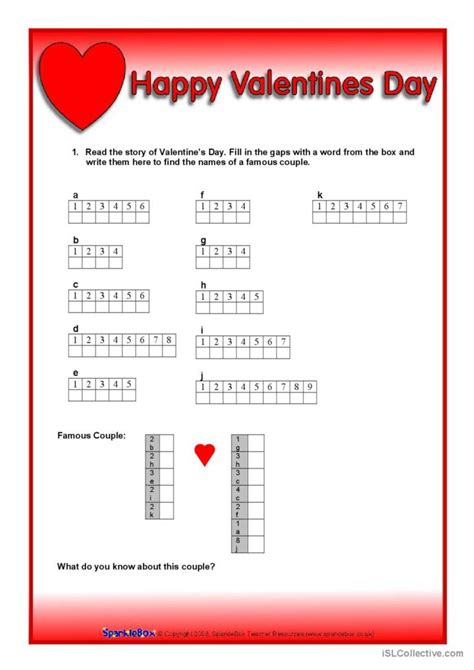 Origins of Valentine's Day: English ESL worksheets pdf & doc