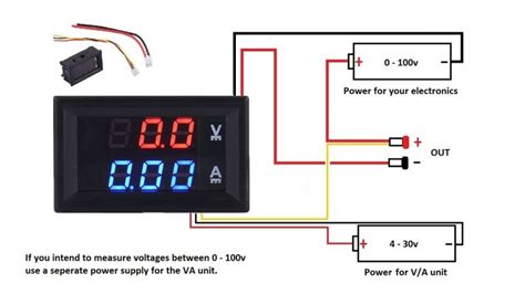 Dc 100V 10A Voltmeter Ammeter Blue + Red Led Amp Dual Digital Volt ...