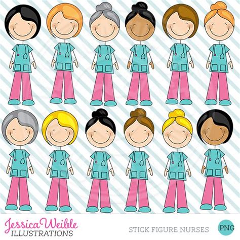 Stick Figure Nurses — JW Illustrations | Stick figures, Nurse, Figures