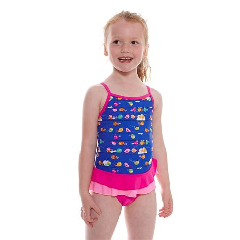 Zoggs Girls' Pretty Bird XBK Swimming Costume, Multi-Colour/Pink, 20-Inch/1-2 Years: Amazon.co ...