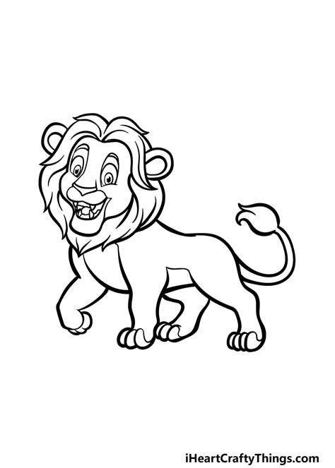 Lion Drawing For Kids Step By Step