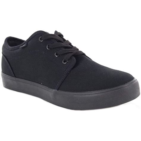 Dek Mens 4 Eye Lace up Black Canvas Casual Deck Shoes /Sneakers /Plimsolls | eBay