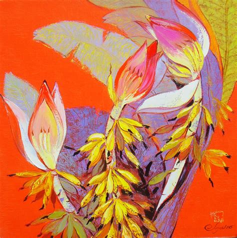 Wild Banana Flower III - Vietnamese Oil Painting by Artist Dang Dinh Ngo