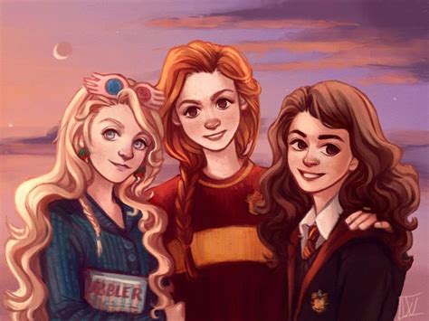 luna and ginny fan art - pinkandwhitevansillusion