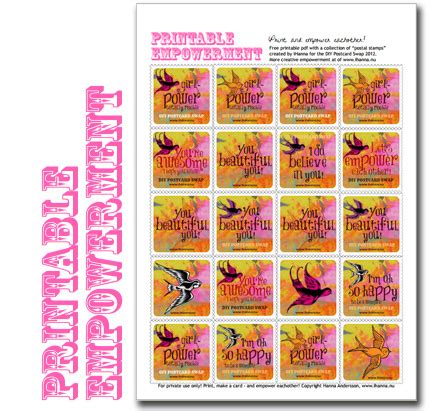 Faux Postage Stamps – Free Printable Empowerment - iHannas Blog