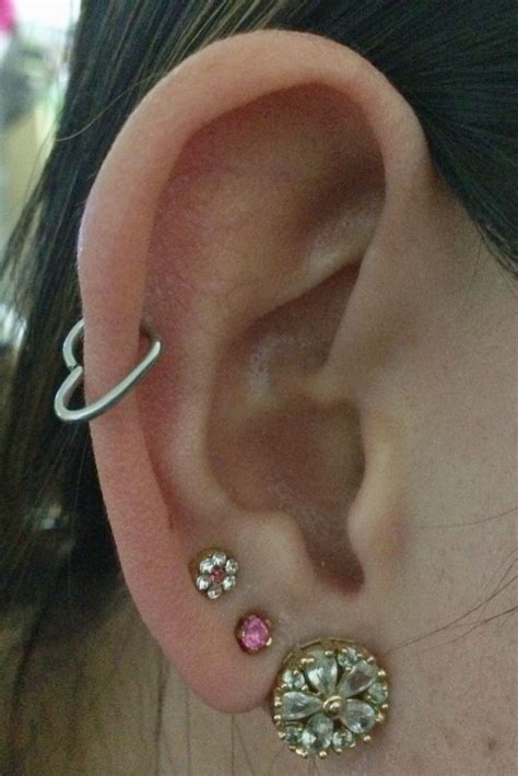 Heart in auricle piercing