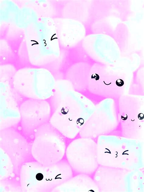 #Cutemarshmallows mignon - animation animations art design guimauve … | Fondo de pantalla rosado ...
