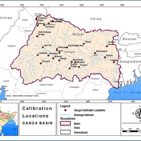 Calibration Locations of Ganga River Basin. | Download Scientific Diagram