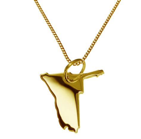 50 Cm Necklace Namibia Pendant in 585 Yellow Gold - Etsy