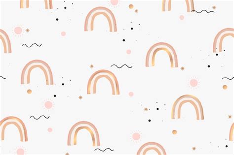 Free Vector | Rainbow background vector, cute desktop wallpaper