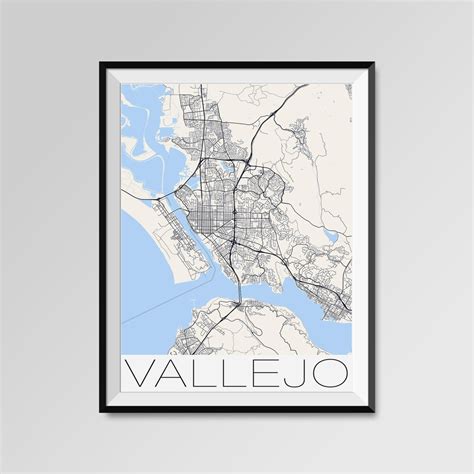 VALLEJO California Map Vallejo City Map Print Vallejo Map | Etsy