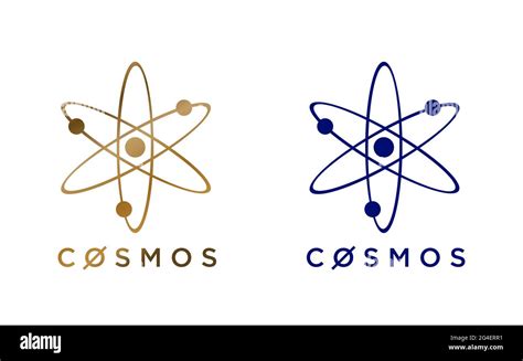 Cosmos atom cryptocurrency symbol on white background isolated logo. Abstract concept 3d ...