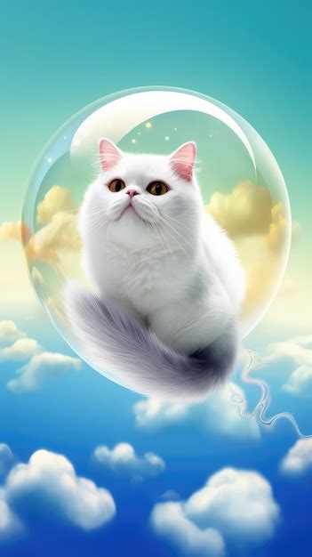 Premium AI Image | Cat in a bubble