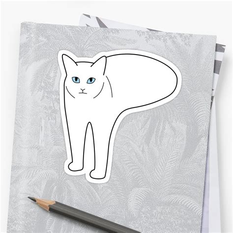 "Half-Cat Meme" Sticker by TheRedCat | Redbubble