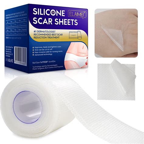 Medical Grade Clear Silicone Scar Sheets - 1.6 x 120 inches | Reusable ...