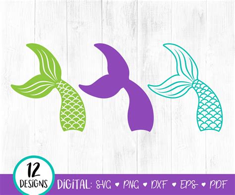 Mermaid SVG Mermaid Tail SVG Mermaid Clipart Dxf Png - Etsy