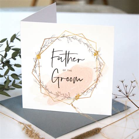 Gold Leaf Father Of The Groom Card | Shop Online - Hummingbird Card Company