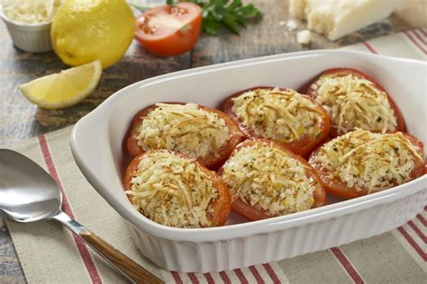 Stuffed Plum Tomato with Lemon and Garlic - Easy Home Meals