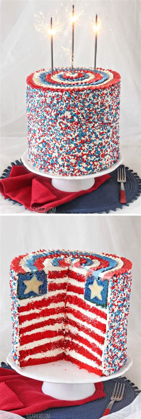 American Flag Layer Cake for the Fourth of July | From SugarHero.com ...