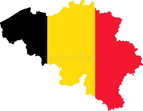 Flag Of Brussels (Belgium) Map Shape Stock Illustration - Illustration ...