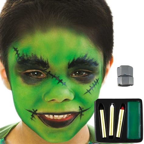 Frankenstein Make Up Kit - Face Paints | Kids zombie makeup, Frankenstein face paint, Halloween ...