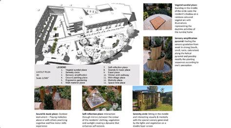 A 3D layout plan of the enriched garden (nursing home #2) showing the... | Download Scientific ...