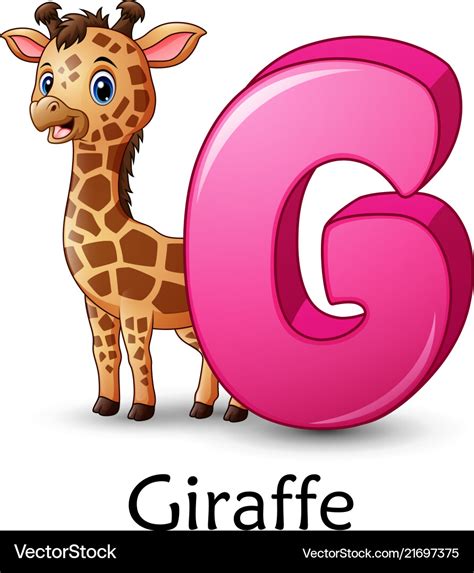 Letter g is for giraffe cartoon alphabet Vector Image