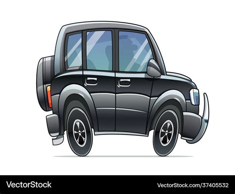 Suv black car cartoon Royalty Free Vector Image