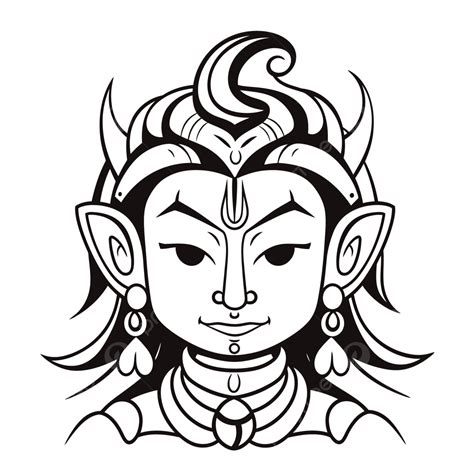 Hindu God Lord Shiva With Big Eyes Vector Outline Sketch Drawing, Lord Shiva Drawing, Lord Shiva ...