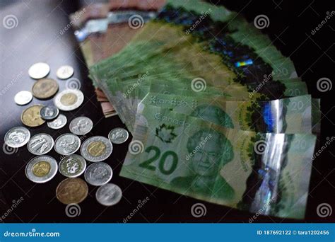 Bright Currency Photo Canada North American Dollar Photo. Toonie Loonie Queen Finance Depression ...