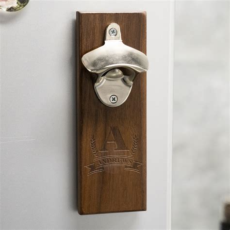 Personalized Wall Mounted Bottle Opener Gift For Him Man Cave Decor ...