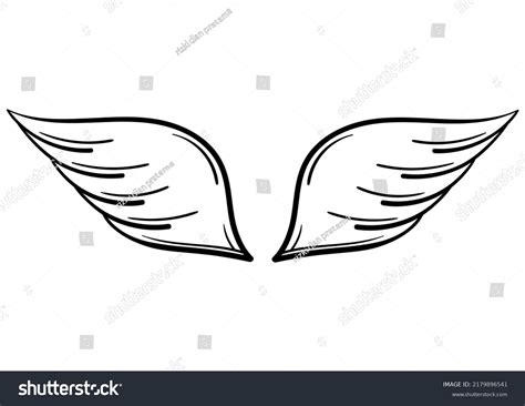 Hand Drawn Wings On White Background Stock Vector (Royalty Free ...