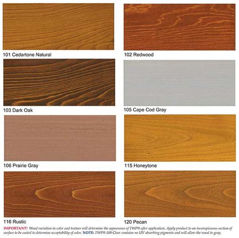 TWP Wood Stain Samples | Colors 1500 Series and 100 Series | TWPStain.com