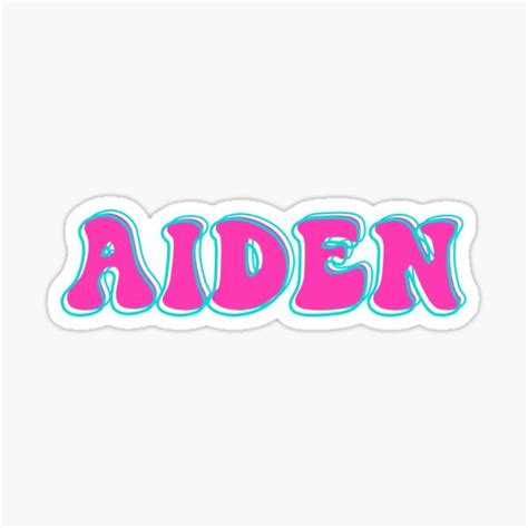 "AIDEN Cute Custom Name Design - Kawaii AIDEN Name" Sticker by Custom ...