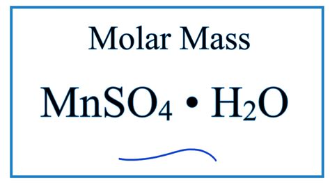 Molar Mass / Molecular Weight of MnSO4 . H2O - YouTube