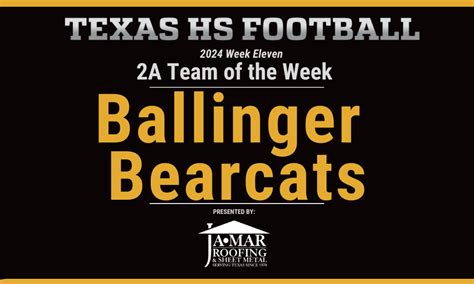 Week Eleven 2A Team of the Week: Ballinger Bearcats