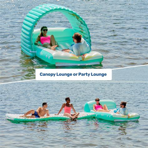 Pool Lounger Float with Canopy | Double Sunbed with Canopy