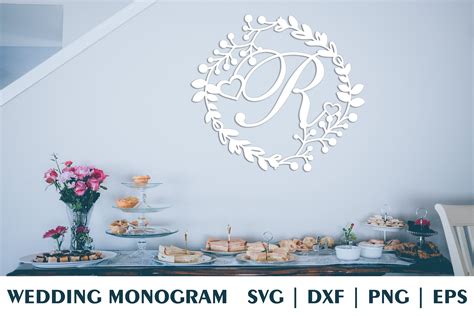 Letter R of the wedding decorative monogram SVG EPS DXF PNG (689411) | Monograms | Design Bundles