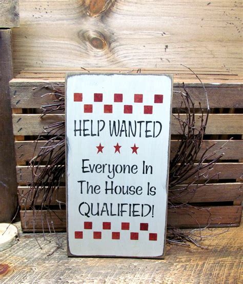 Mother's Day Gift Funny Sign Help Wanted Sign Rustic