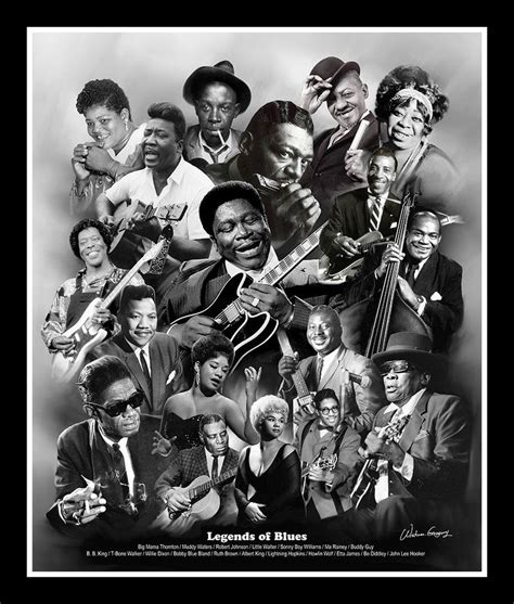 Legends of the Blues (Great Blues Musicians & Singers) Art by W. Gregory | The Black Art Depot