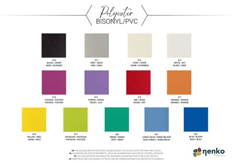 Buy Colour chart - Polyester PVC - Nenko