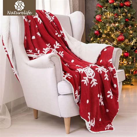 Naturelife Warm Christmas Blanket Decoration Snowflake blankets throw ...