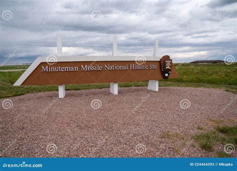 Sign For The Minuteman Missile National Historic Site Highlighting The Cold War, The Arms Race ...