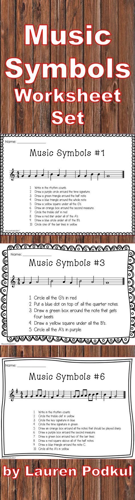 Music Symbols Worksheets | Teaching music, Music symbols, Music classroom