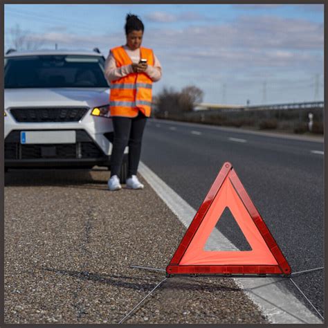 3Pc Emergency Warning Triangle Set - Reflective Safety Sign for Roadsi ...