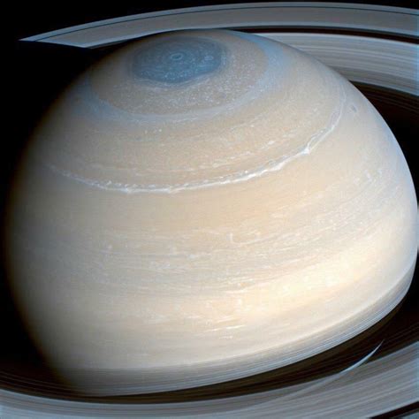 NASA’s Cassini mission to Saturn. That bluish hexagon is a storm 2x the ...